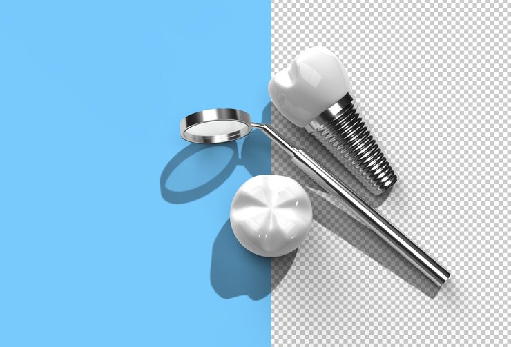 PSD concepto de cirugía de implantes dentales.