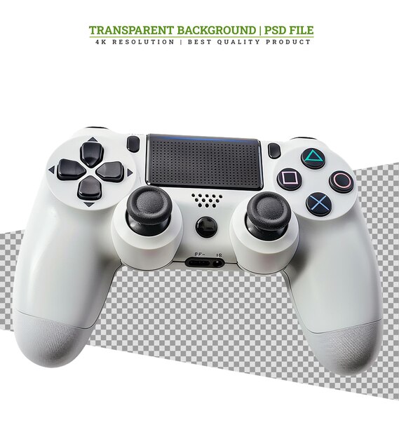PSD concepto de competición de videojuegos joystick negro sobre fondo blanco