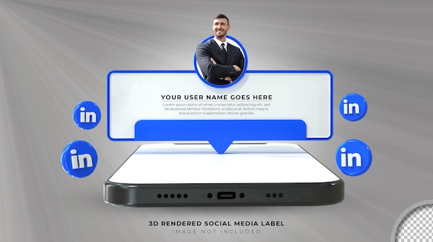 Concepto creativo Conéctese con nosotros en LinkedIn para las redes sociales Plantilla de Snapchat de diseño 3d de tercio inferior