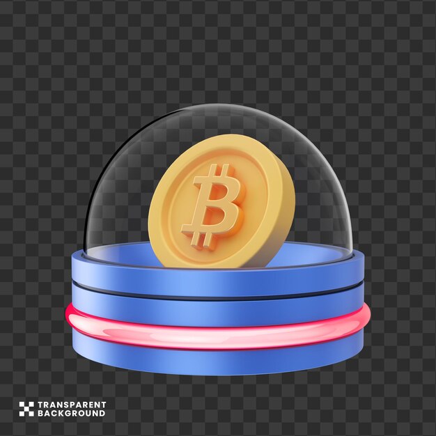 Concepto creativo crypto Bitcoin 3d ilustración