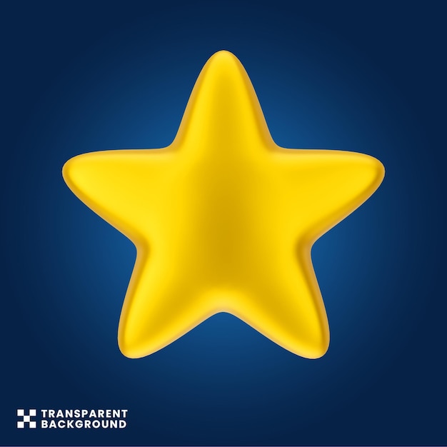 Concepto creativo de elemento de icono de clasificación de estrellas de representación 3D para generador de escena