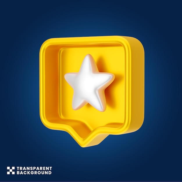 Concepto creativo de elemento de icono de clasificación de estrellas de representación 3D para generador de escena