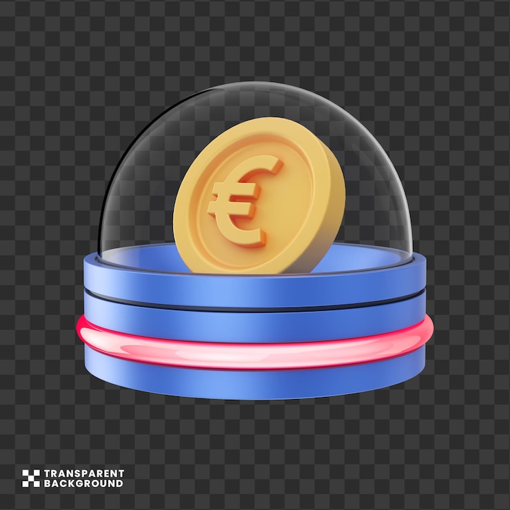 PSD concepto creativo euro secure money 3d ilustración