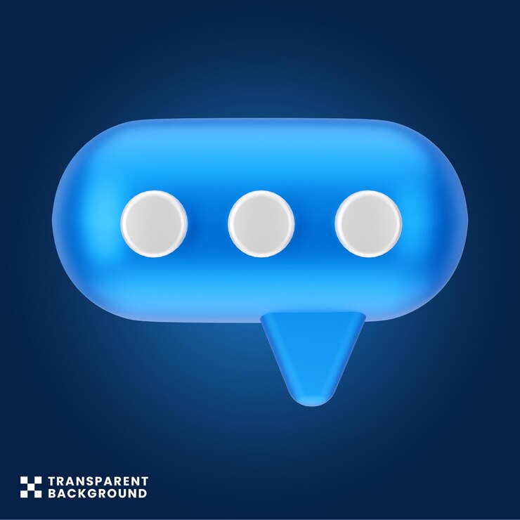 PSD concepto creativo de icono de mensaje de chat de elemento 3d para generador de escena