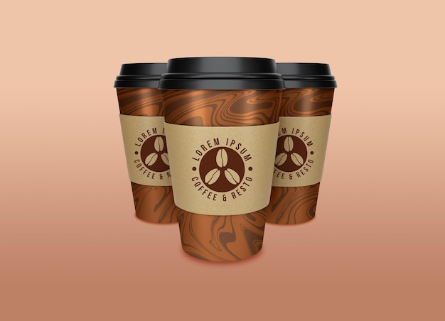 Concepto creativo para llevar café y té diseño de maqueta de taza de papel
