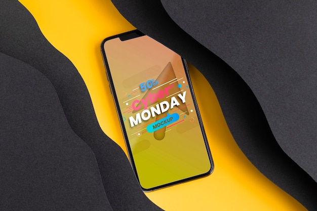 PSD concepto de cyber monday con maqueta