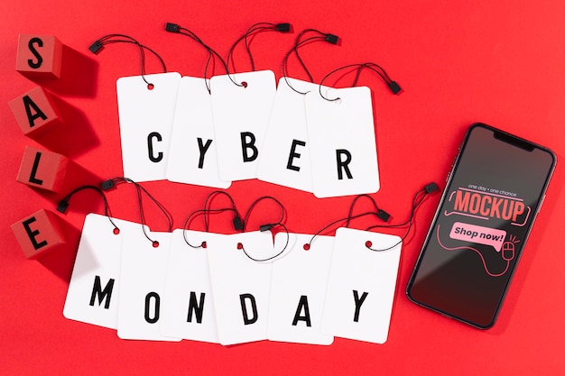 PSD concepto de cyber monday con maqueta