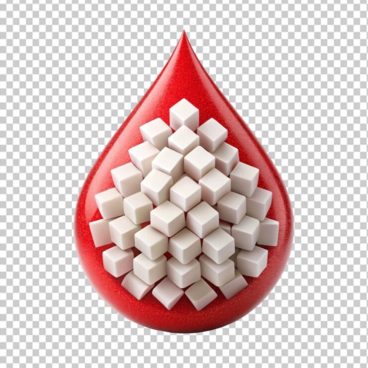 PSD concepto del día mundial de la diabetes con el símbolo de la diabetes en un fondo transparente