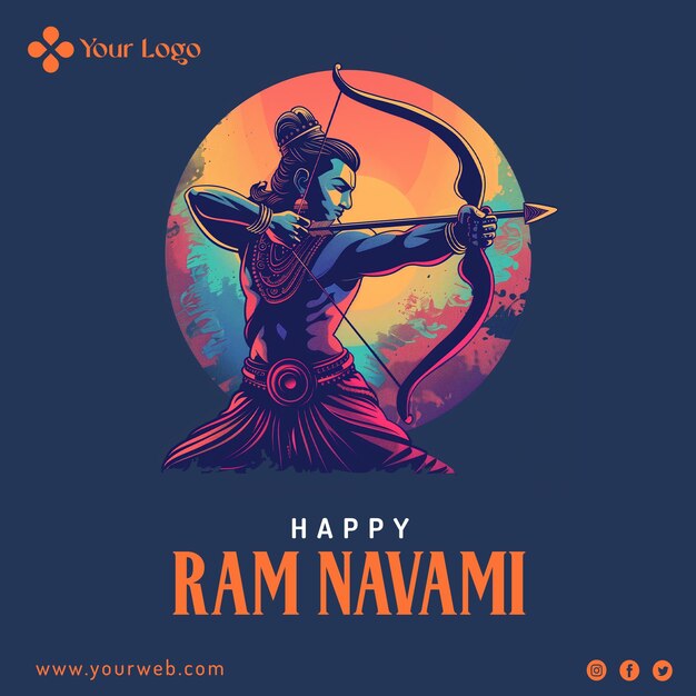 El concepto digital del festival de ram navami en instagram y las redes sociales