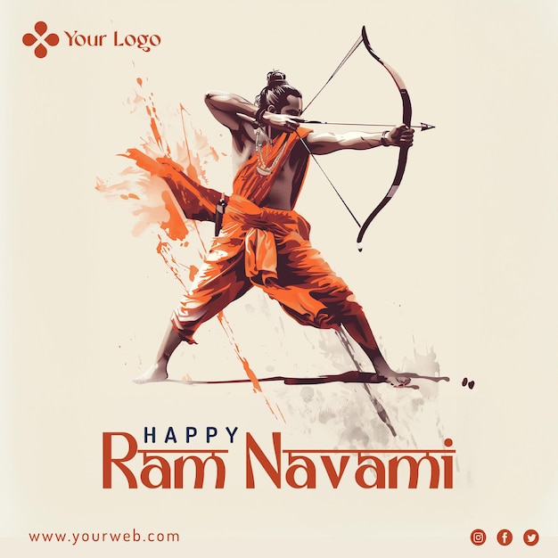 El concepto digital del festival de ram navami en instagram y las redes sociales