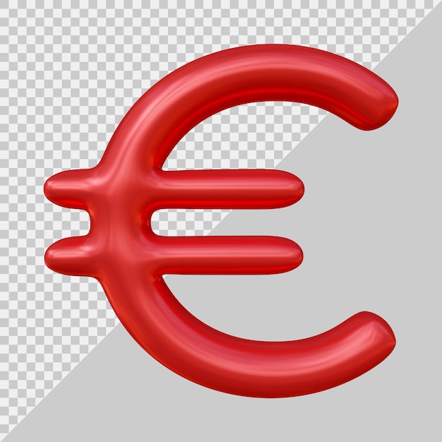 PSD concepto de dinero de icono de moneda de signo de euro en render 3d