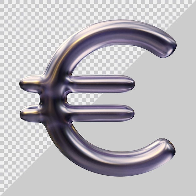 PSD concepto de dinero de icono de moneda de signo de euro en render 3d