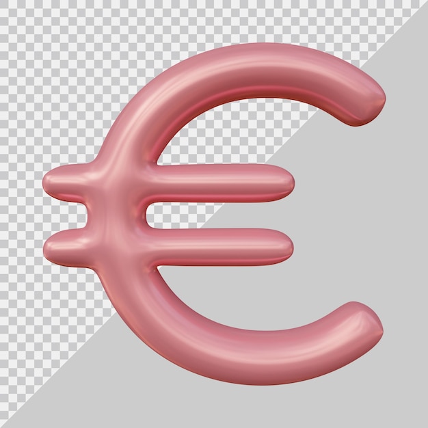 PSD concepto de dinero de icono de moneda de signo de euro en render 3d