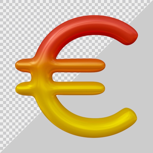 PSD concepto de dinero de icono de moneda de signo de euro en render 3d