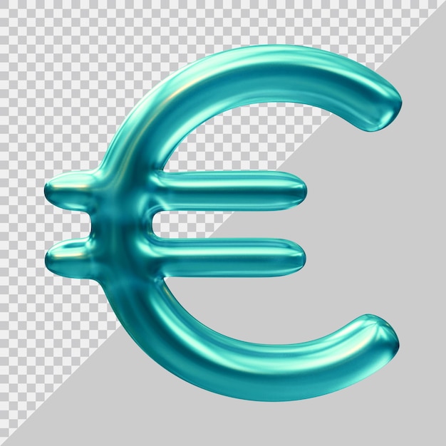 PSD concepto de dinero de icono de moneda de signo de euro en render 3d