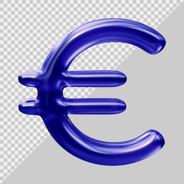 Concepto de dinero de icono de moneda de signo de euro en render 3d