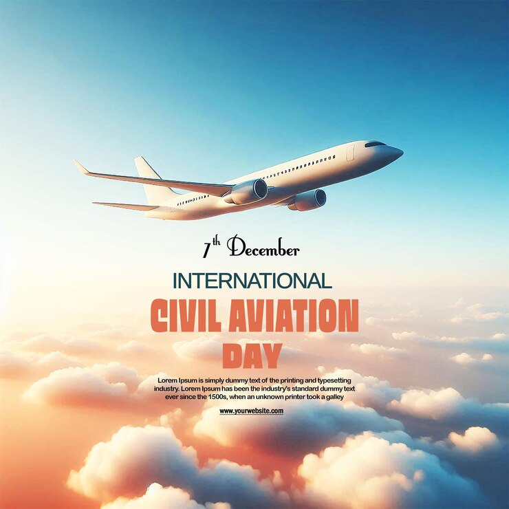 Concepto de diseño de fondo para el Día Internacional de la Aviación Civil