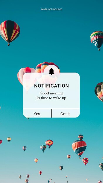 Concepto de diseño de recordatorio de notificación de psd para redes sociales y plantilla de historia de instagram