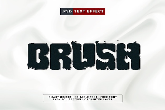 Concepto de efecto de texto editable con pincel de fondo blanco