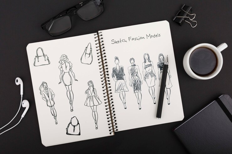 PSD concepto de escritorio de vista superior con notebook