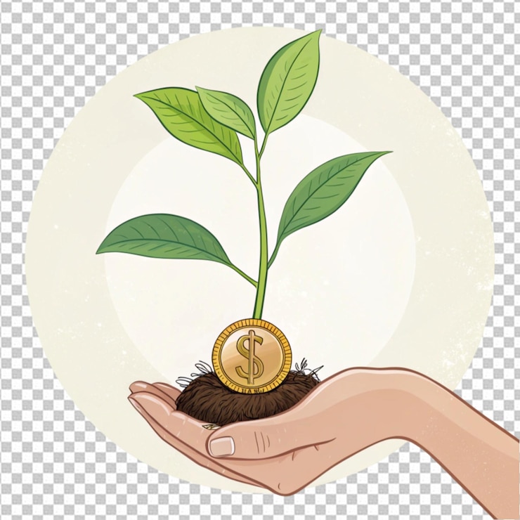 PSD concepto de financiación del crecimiento de la planta