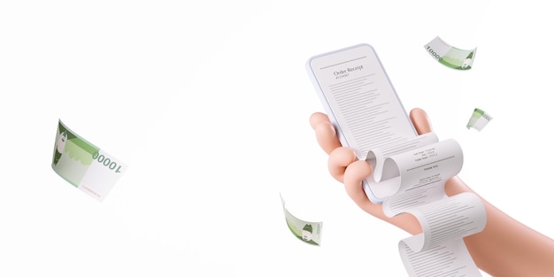 Concepto financiero de movimiento de mano en 3D