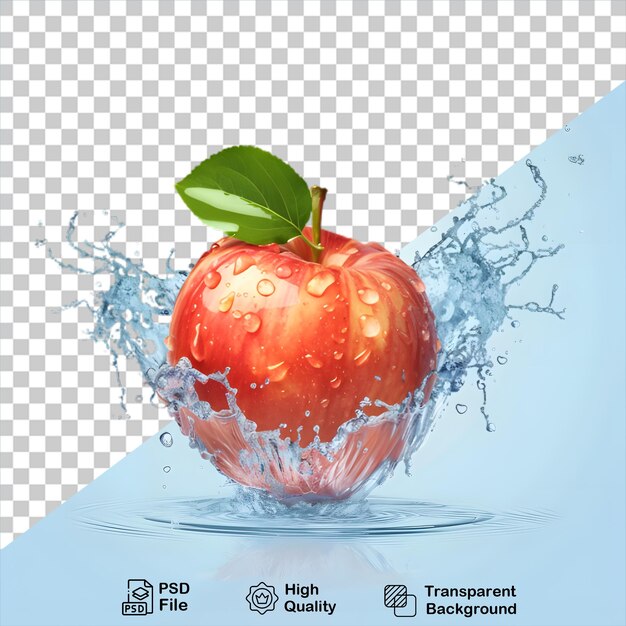 Concepto de fruta de manzana aislado en fondo transparente incluye archivo png