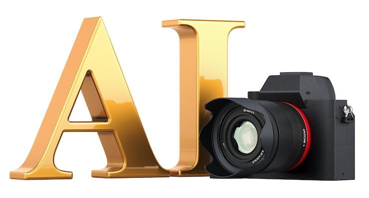 PSD concepto de generador de imágenes de ia con representación 3d de cámara digital aislada en un fondo transparente