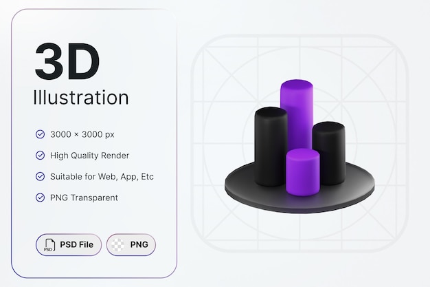 Concepto de gráfico de tubo de renderizado 3d diseño moderno