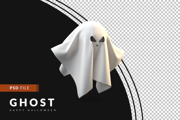 Concepto de halloween fantasma blanco 3D