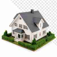 PSD concepto de hipoteca de vivienda en un fondo transparente
