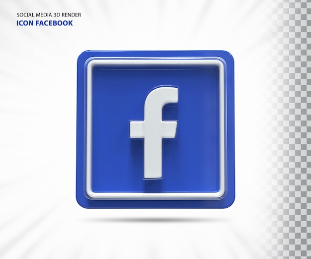 PSD concepto de icono 3d de facebook