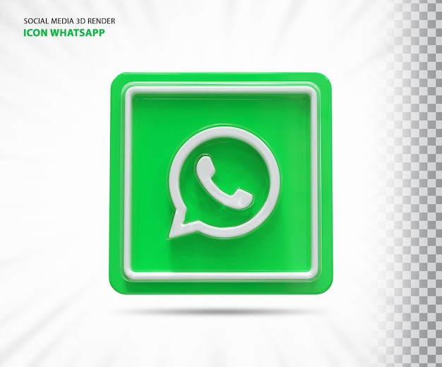 Concepto de icono 3d de whatsapp