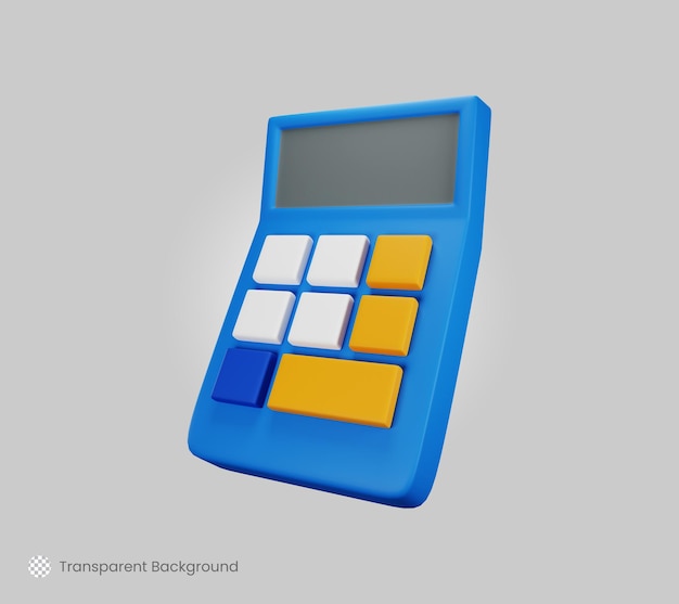 concepto de icono de calculadora de renderizado 3d para finanzas o negocios