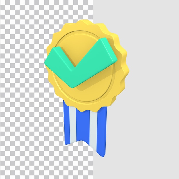 Concepto de icono de premio de logro 3d