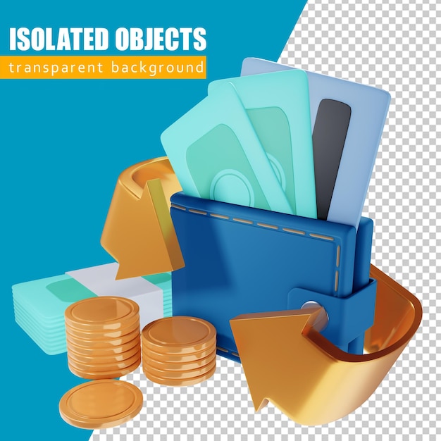Concepto de icono de reembolso y reembolso de dinero.