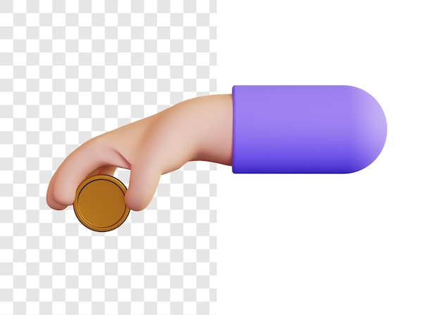 Concepto de ilustración 3d de dar monedas
