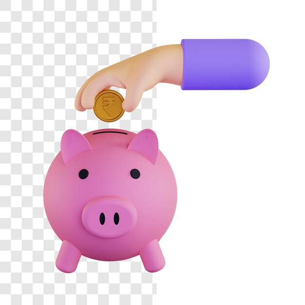 concepto de ilustración 3d de inversión de dinero de rupia