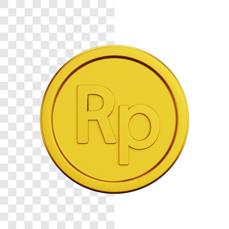 PSD concepto de ilustración 3d de moneda de rupia de oro