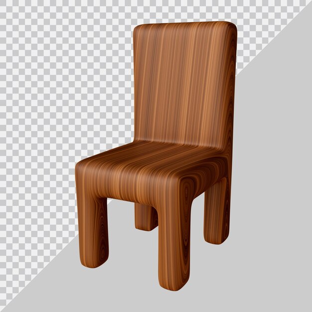 Concepto interior de diseño de silla de madera en renderizado 3d