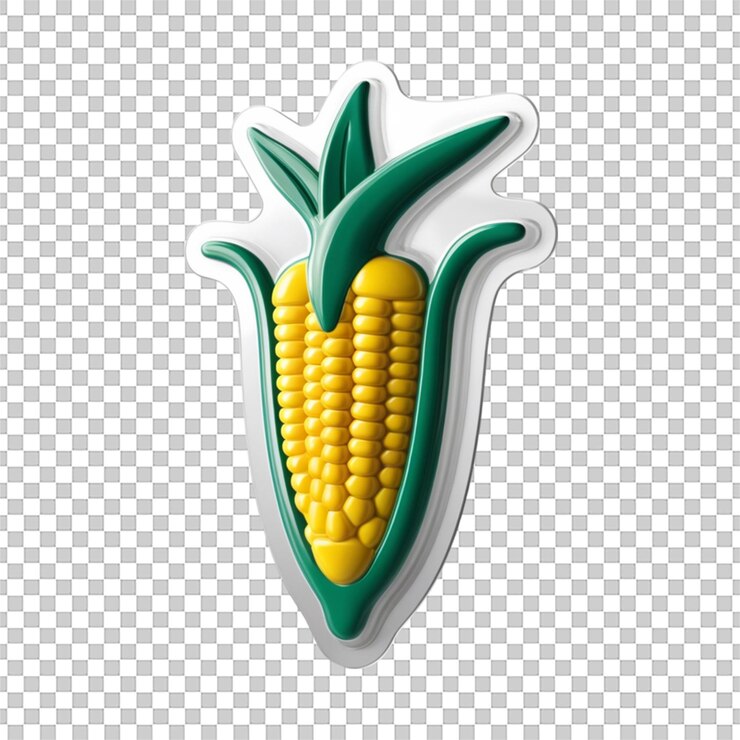 PSD el concepto de maíz fresco y saludable de verduras 3d render icon aislado en un fondo transparente