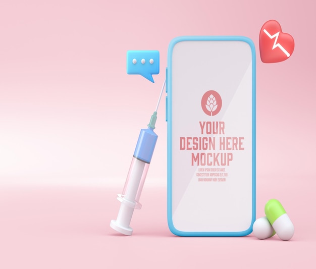 Concepto médico en 3D con maqueta móvil