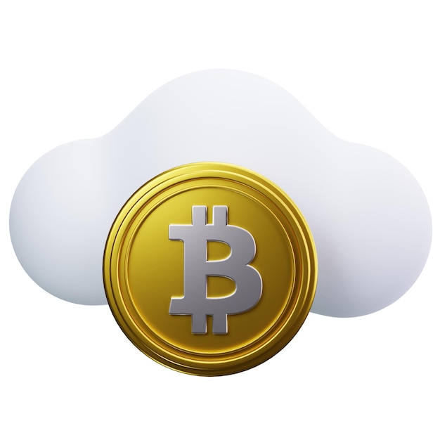 Concepto de moneda digital en la nube de Bitcoin