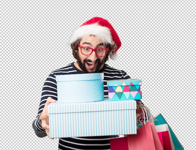 PSD concepto de navidad joven