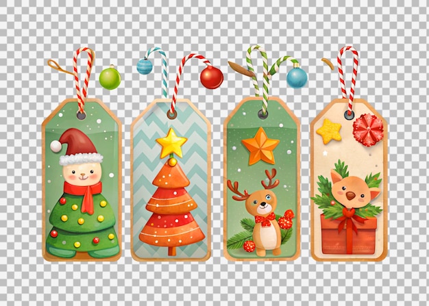 Concepto navideño con elementos bokeh etiqueta estilo vintage impresible basura jon fondo transparente