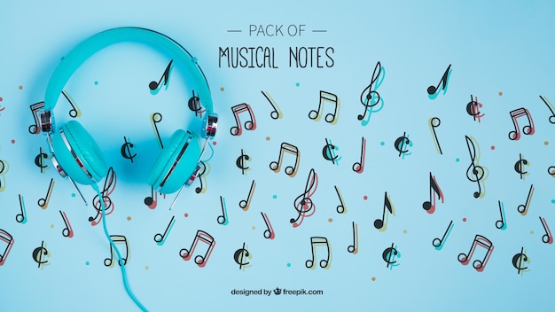 Concepto de notas musicales para artistas