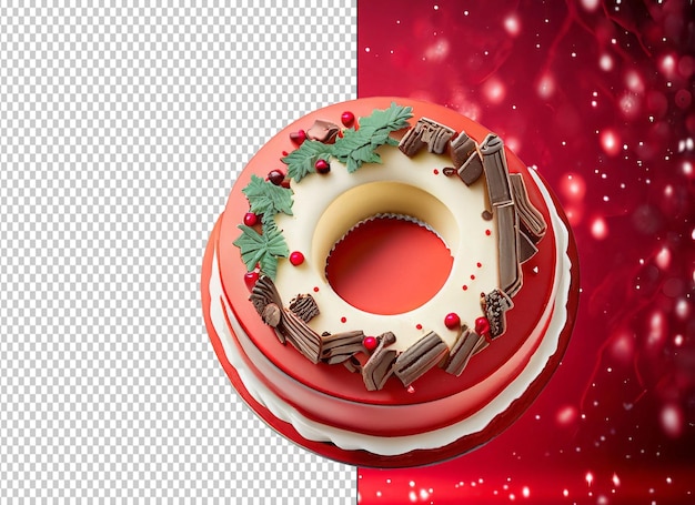 PSD concepto de pastel de navidad rojo