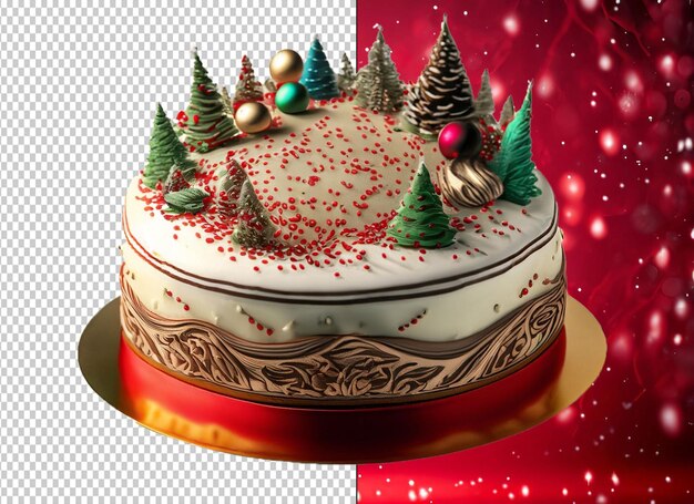 PSD concepto de pastel de navidad rojo