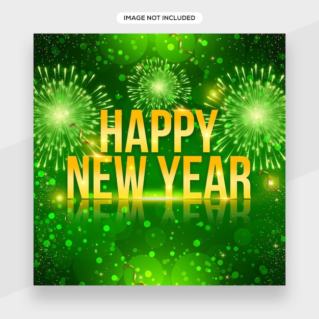 Concepto de plantilla para feliz año nuevo colorido realista. Uso para banner de año nuevo, póster, portada.