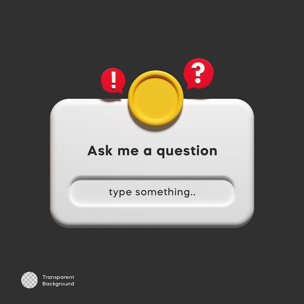 Concepto de pregunta 3D Comunicación en línea obteniendo ilustración de información de ayuda